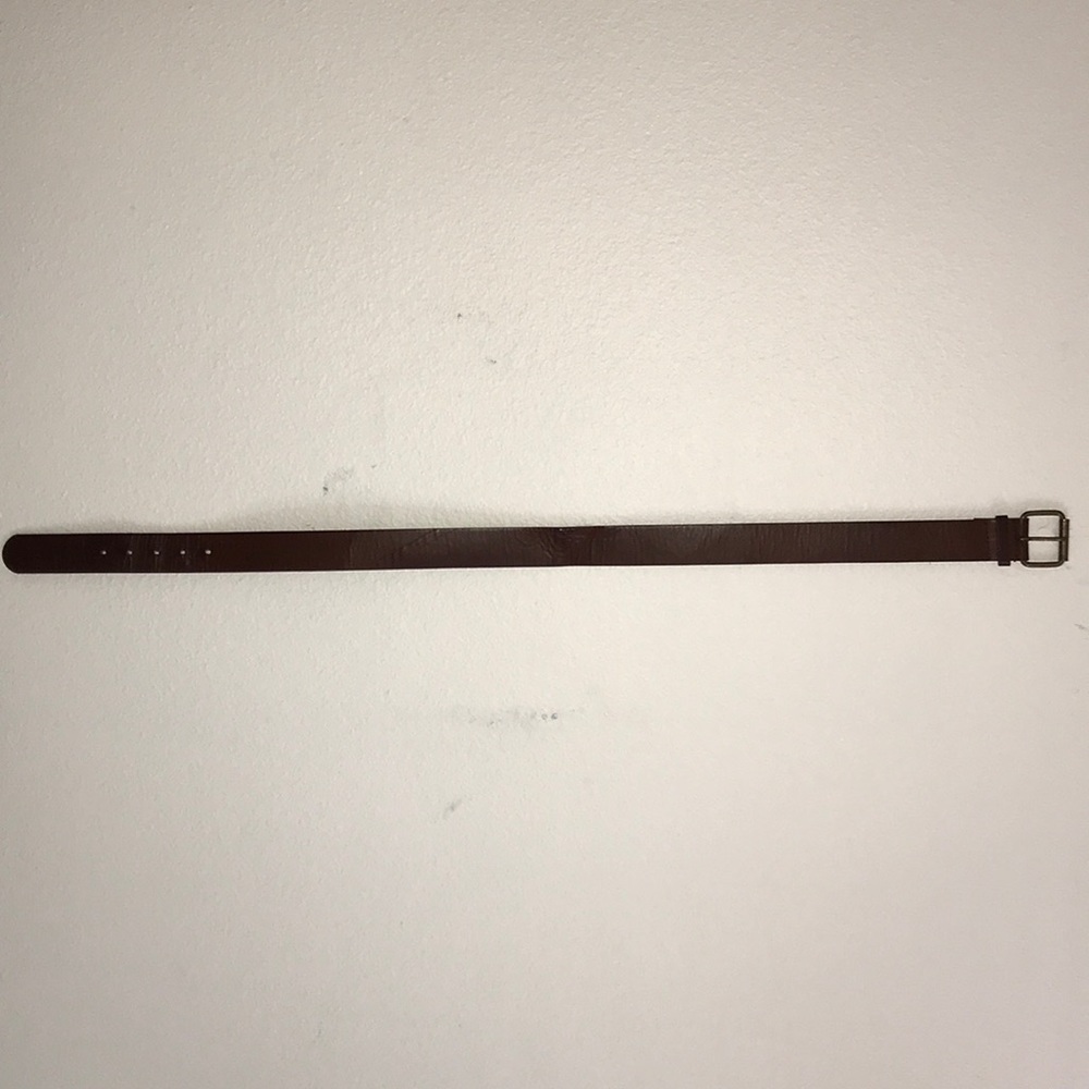 Brown leather gold buckle belt